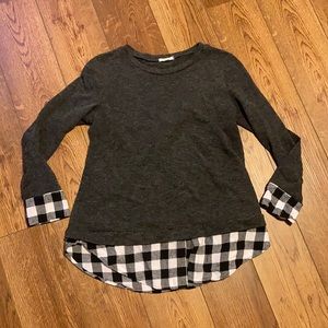 12PM by Mon Ami grey and flannel top